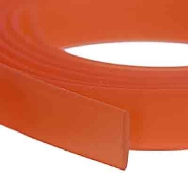 Flat PVC tape 10 x 2 mm, orange, 1 m
