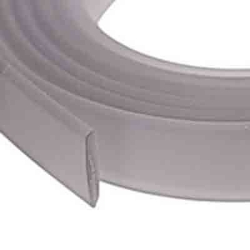 Flaches PVC-Band 10 x 2 mm,  hellgrau, 1 m