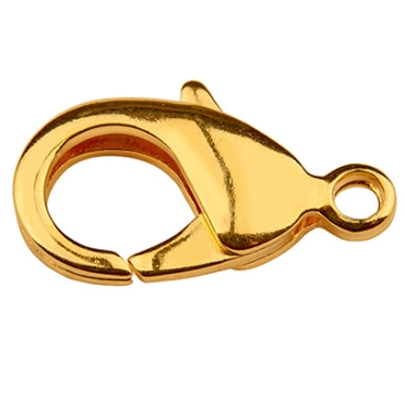 Carabiner brass, length 27 mm, gold-plated