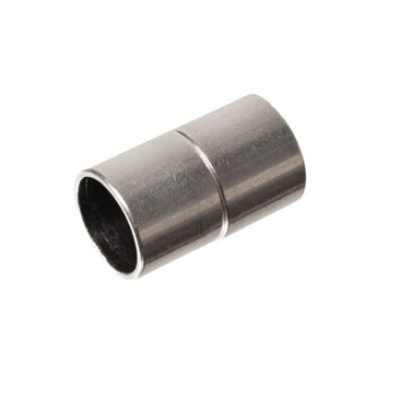 Magneetsluiting voor linten tot 10 mm, buis, 24 x 12 mm, verzilverd
