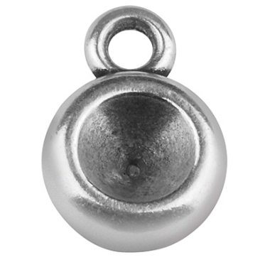 Metal pendant with setting for chatons SS24, silver plated
