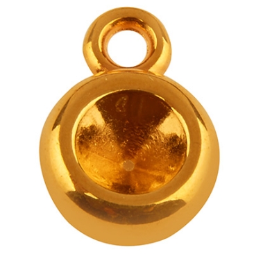 Metal pendant with setting for chatons SS24, gold plated