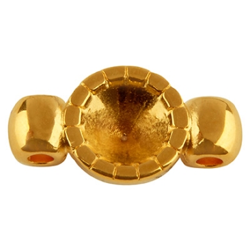 Bracelet connector with setting for chatons SS24, gold-plated