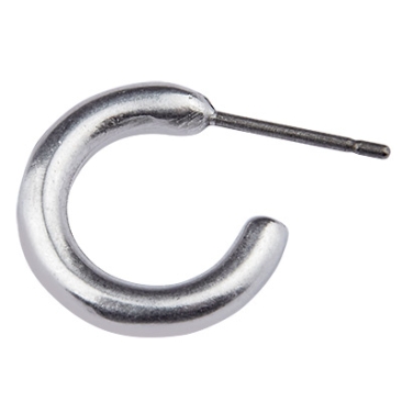 Boucle d'oreille Créole 3/4 diamètre 13 mm, avec tige en titane, argenté