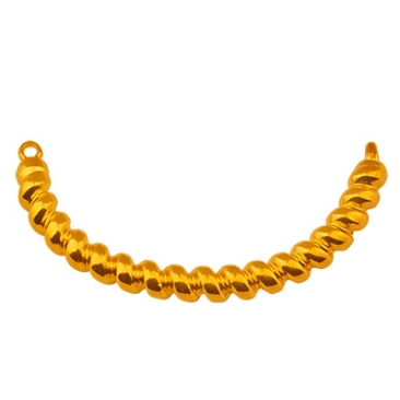 Demi-bracelet cordon torsadé, diamètre intérieur 1,5 mm, doré