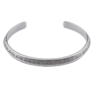 Bangle with ethnic pattern, silver-plated