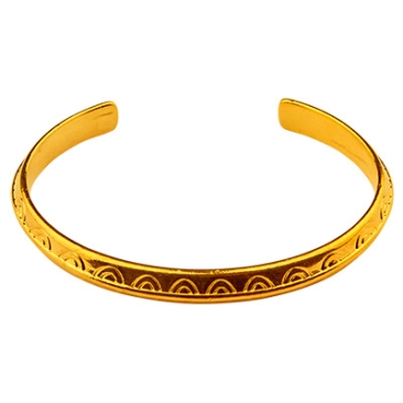Bangle with ethnic pattern, gold-plated