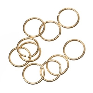 Binding ring, approx. 10 mm, gold-plated, 10 pieces