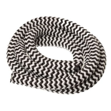 Sail rope / cord, diam. 10 mm, length 1 m, black and white striped