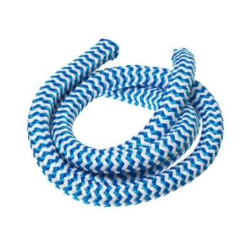 Zeiltouw / koord, diam. 10 mm, lengte 1 m, blauw-wit gestreept