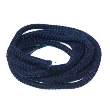 Zeiltouw / koord, diameter 5 mm, lengte 1 m, donkerblauw