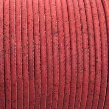 Korkband, Durchmesser 5 mm, Länge 1 m, rot