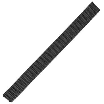 Gurtband, 15 x 1,4 mm, Farbe Schwarz, für Schlüselanhänger, Stück mit 16 cm