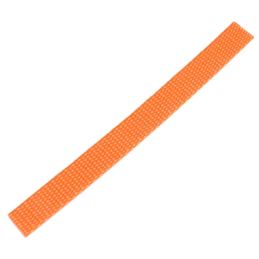 Gurtband, 15 x 1,4 mm, Farbe Orange, für Schlüselanhänger, Stück mit 16 cm