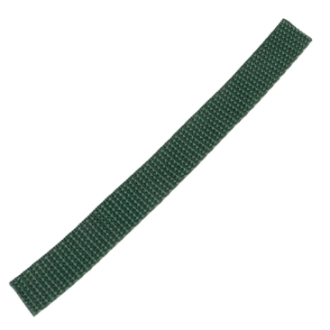 Gurtband, 15 x 1,4 mm, Farbe Dunkelgrün, für Schlüselanhänger, Stück mit 16 cm