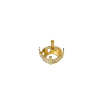 Sew-on cup, 4 holes, mount for Preciosa Rivoli SS39 (8 mm), gold-coloured matt
