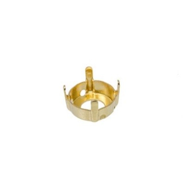 Sew-on cup 4 holes,mount for Preciosa Rivoli SS47 (10 mm), gold-coloured matt