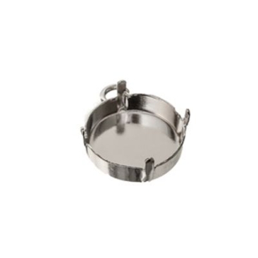 Claw bowl, bottom closed, socket for Preciosa Rivoli 16 mm, silver-coloured