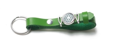 Schlüsselanhänger aus Lederband mit Slidern Grün