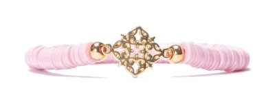 Armband mit Katsuki Perlen Rosa und Ornament
