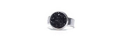 Ring mit Glitzercabochons Black Crystal