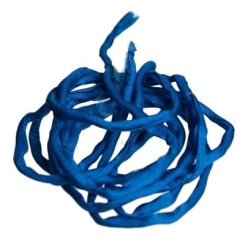 Habotai-Seidenband, Durchmesser 3 mm, Länge 110 cm, blau