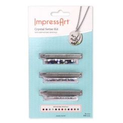 ImpressArt Design Stempel, 3 Punzen für Flatback-Strasssteine, 1,8 mm,2,5 mm und 4,0 mm, inklusive 216 Strasssteinen