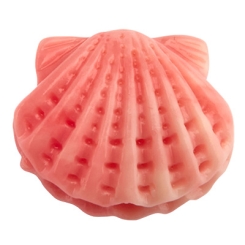 Resinperle Muschel, Farbe: Light Coral, 9,5 x 11,5 mm