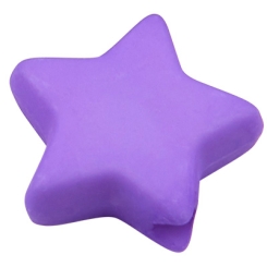 Kunststoffperle Stern, violett, 9,5 x 9,5 x 3,5 mm, Bohrung: 0,5 mm