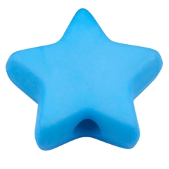 Kunststoffperle Stern, blau, 9,5 x 9,5 x 3,5 mm, Bohrung: 0,5 mm