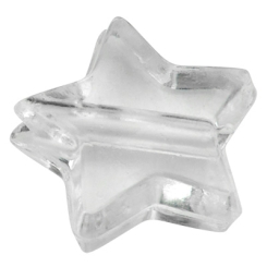 Kunststoffperle Stern, transparent, 9,5 x 9,5 x 3,5 mm, Bohrung: 0,5 mm