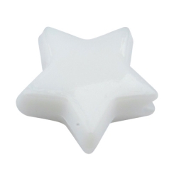 Kunststoffperle Stern, weiß, 9,5 x 9,5 x 3,5 mm, Bohrung: 0,5 mm