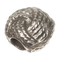 Metallperle Knoten, 8 x 9 mm, versilbert