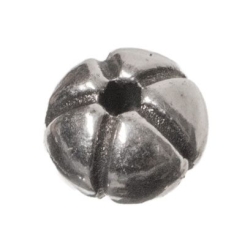Metallperle Kugel, ca. 5 x 6 mm, versilbert