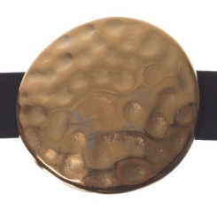 Metallperle Doppel-Sllider / Schiebeperle Rund klein, vergoldet, ca. 27 mm