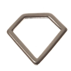 Metallanhänger Diamantform, 8 x 10 mm, versilbert