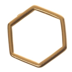 Metallanhänger Hexagon, 14 x 16 mm, vergoldet