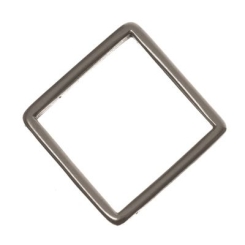 Metallanhänger Quadrat, 14 x 14 mm, versilbert