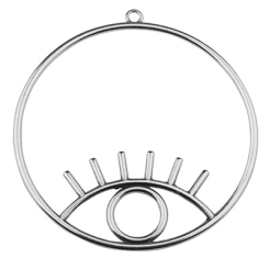 Metallanhänger Auge, 63 x 60 mm, versilbert