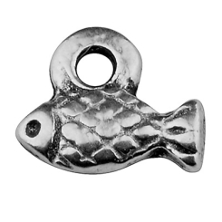 Metallanhänger  Fisch, 7 x 6 mm, versilbert