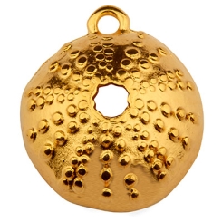 Metallanhänger Muschel, 18 x 14 mm, vergoldet
