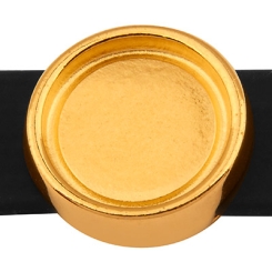 Slider mit Fassung für runde Cabochons mit Durchmesser 12 mm, vergoldet