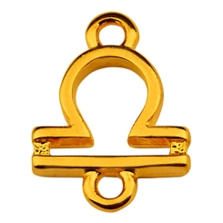 Armbandverbinder Sternzeichen Waage, 14,5 x 10,5 mm, vergoldet