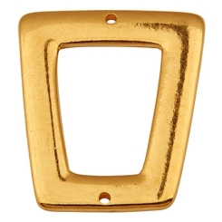 Metallanhänger Viereck mit zwei Löchern,  32 x  27,5 mm, vergoldet