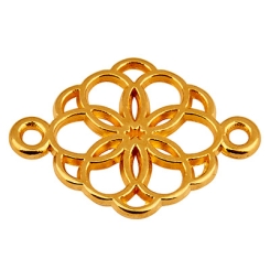 Armbandverbinder Blume, 15 mm, vergoldet