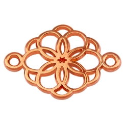 Armbandverbinder Blume, 15 mm, rosevergoldet