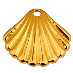 Metallanhänger Muschel, 19 x 18 mm, vergoldet