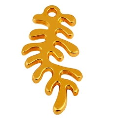Metallanhänger Koralle, 11 x 22 mm, vergoldet