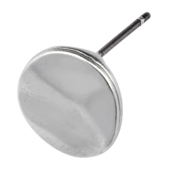 Ohrring Rund Durchmesser 10 mm, mit Titanstift, versilbert