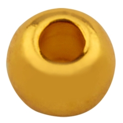 Metallperle Kugel, 2,5 x 3,0 mm Lochdurchmesser 1,2 mm, vergoldet